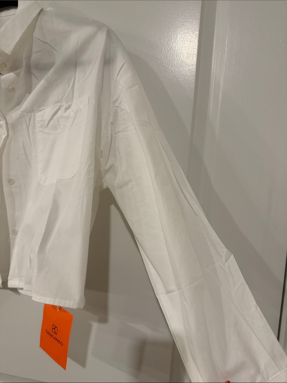 Cropped White Button-Down Shirt - Picture 12 of 16